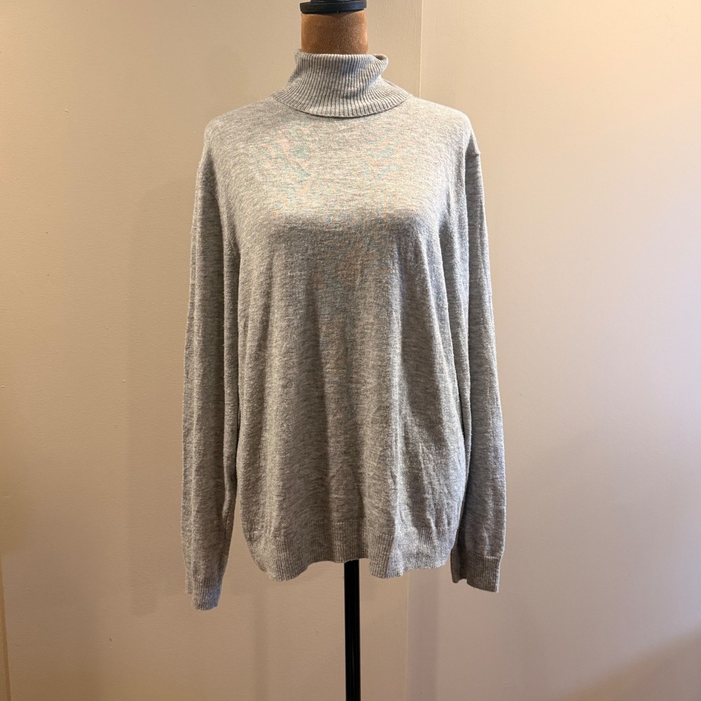 Marine Layer Turtleneck Women M Gray Long Sleeve Soft Knit Pullover Quiet Luxury